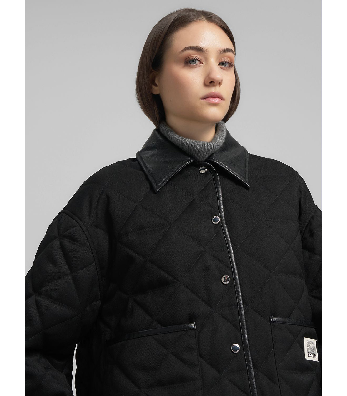 クロップド キルティングジャケット 詳細画像 ブラック 5